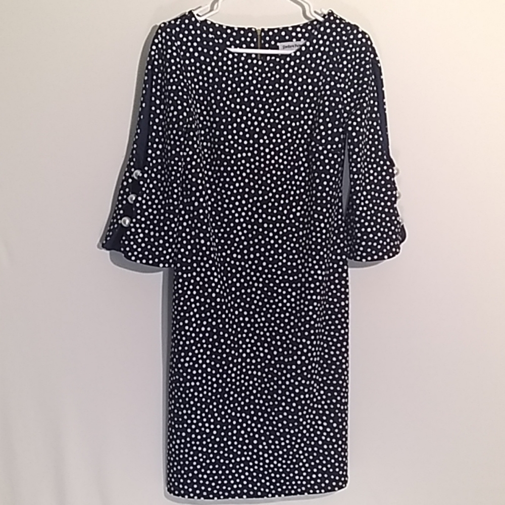 Shelby & Palmer Peplum Waist Dress Size 6 blue/Whi